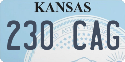 KS license plate 230CAG