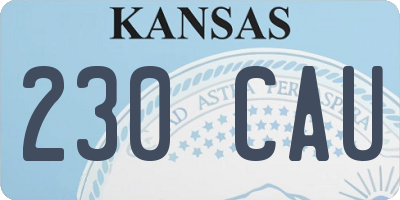 KS license plate 230CAU