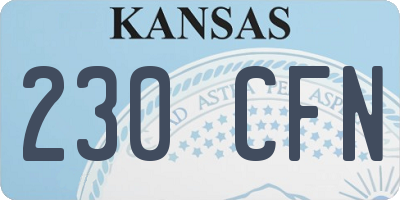 KS license plate 230CFN