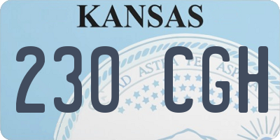 KS license plate 230CGH
