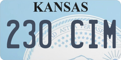 KS license plate 230CIM