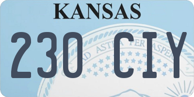 KS license plate 230CIY