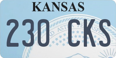 KS license plate 230CKS