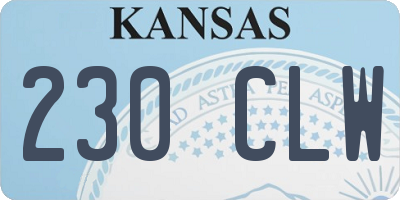 KS license plate 230CLW