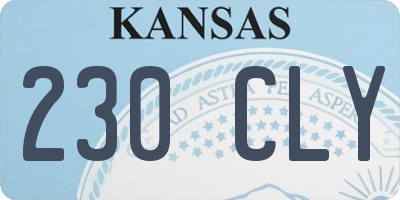 KS license plate 230CLY