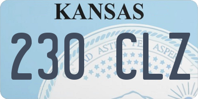 KS license plate 230CLZ