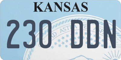 KS license plate 230DDN