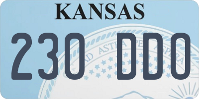 KS license plate 230DDO