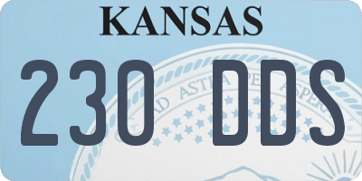 KS license plate 230DDS