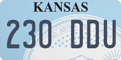 KS license plate 230DDU