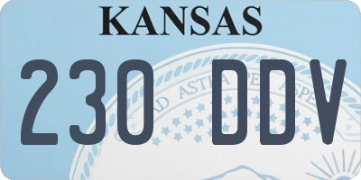 KS license plate 230DDV