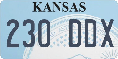 KS license plate 230DDX