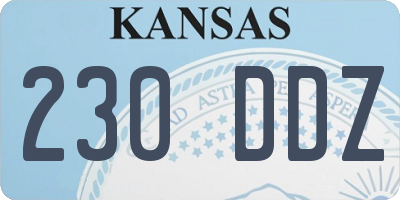 KS license plate 230DDZ