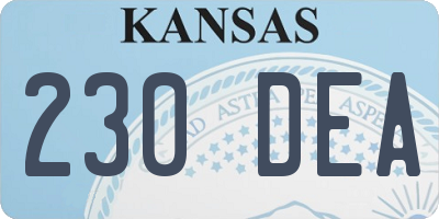 KS license plate 230DEA