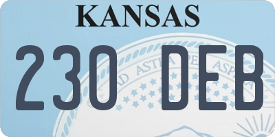 KS license plate 230DEB