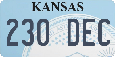 KS license plate 230DEC
