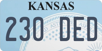 KS license plate 230DED