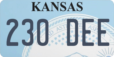 KS license plate 230DEE