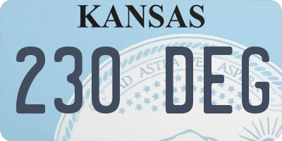 KS license plate 230DEG