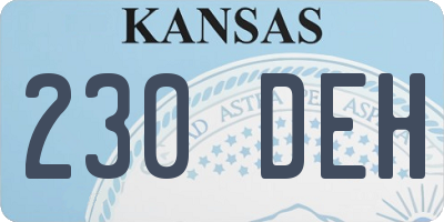 KS license plate 230DEH