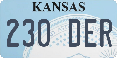 KS license plate 230DER
