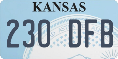 KS license plate 230DFB
