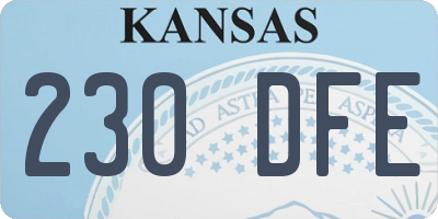 KS license plate 230DFE