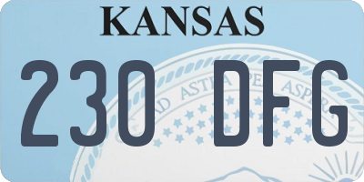 KS license plate 230DFG