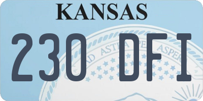 KS license plate 230DFI