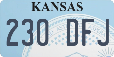 KS license plate 230DFJ