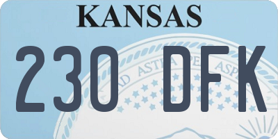 KS license plate 230DFK