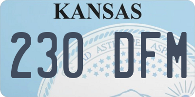 KS license plate 230DFM