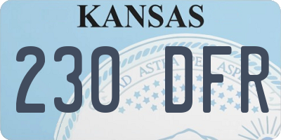 KS license plate 230DFR