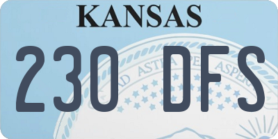 KS license plate 230DFS