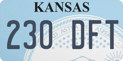 KS license plate 230DFT
