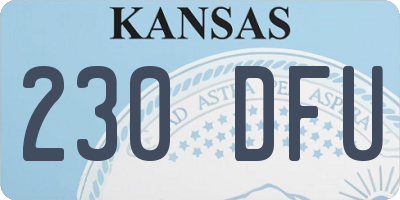 KS license plate 230DFU
