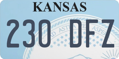 KS license plate 230DFZ