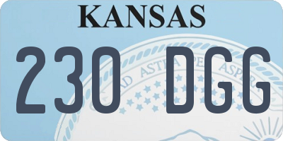 KS license plate 230DGG