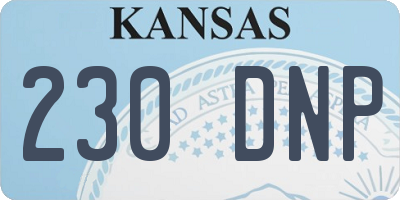 KS license plate 230DNP