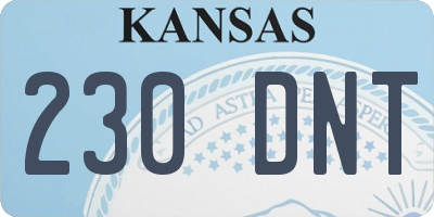KS license plate 230DNT