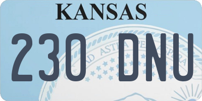 KS license plate 230DNU