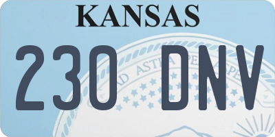 KS license plate 230DNV