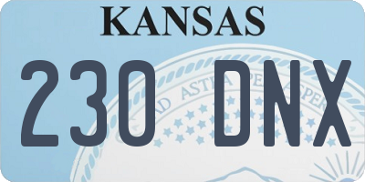 KS license plate 230DNX