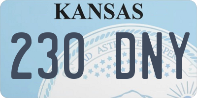 KS license plate 230DNY
