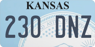 KS license plate 230DNZ