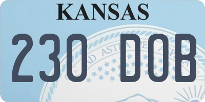 KS license plate 230DOB