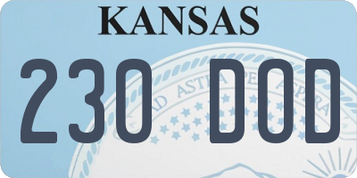 KS license plate 230DOD