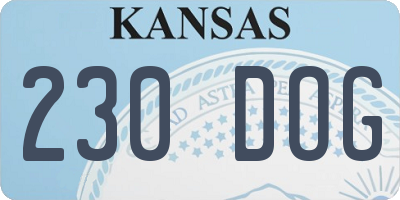 KS license plate 230DOG