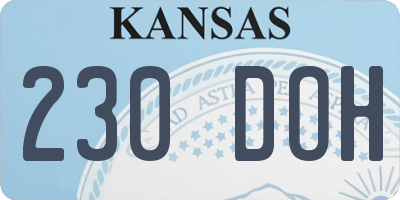 KS license plate 230DOH