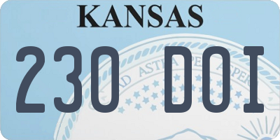 KS license plate 230DOI